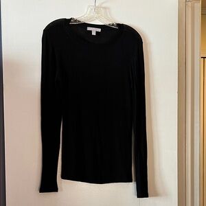 Chelsea28 Elegant Black Long Sleeve Tee